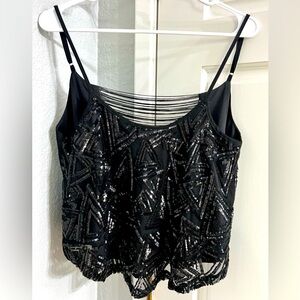 Entro Black Sequin Strappy Top